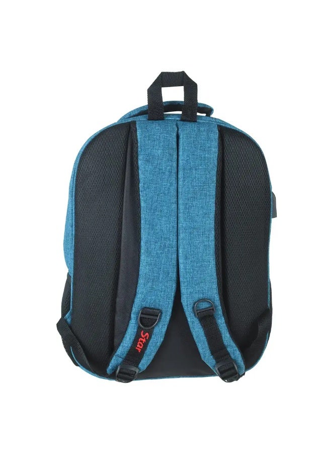 شنطة لاب توب قماش مبطنة ستار، مخرج USB ستار، 4 سوستة، 18 بوصة - تركواز - Image 4