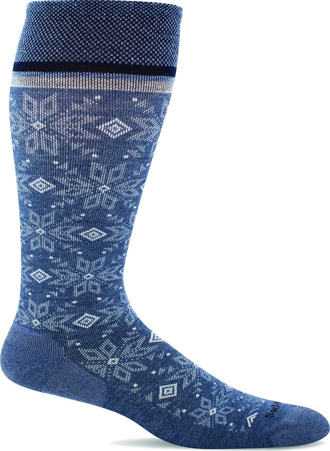 Sockwell Women's Winterland Moderate Graduated Compression Sock, Denim - M/L