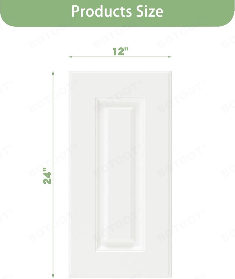 BOTOOT Built-in Cabinet Doors - Cabinet Replacement Doors for Kitchen, Living Room, Bedroom, Bathroom - 24 Inch High (White, 12 Inch Wide) - Image 3