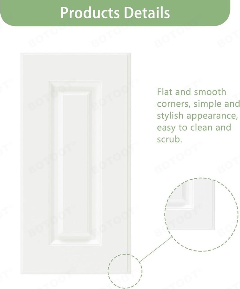 BOTOOT Built-in Cabinet Doors - Cabinet Replacement Doors for Kitchen, Living Room, Bedroom, Bathroom - 24 Inch High (White, 12 Inch Wide) - Image 2