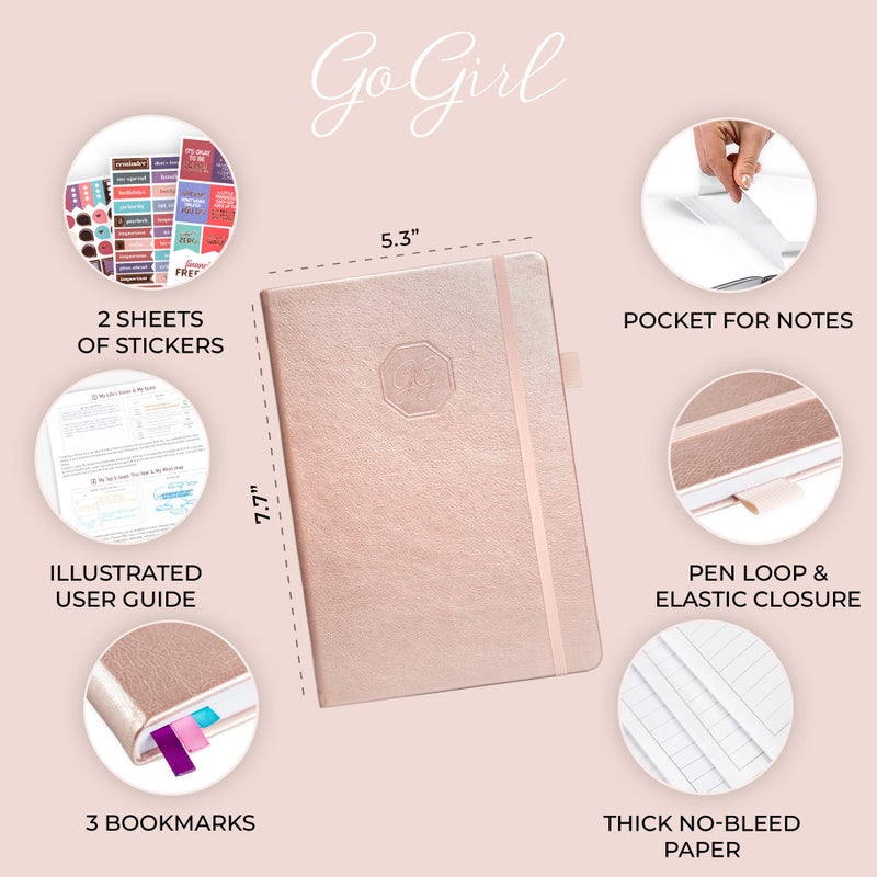 GoGirl Weekly Schedule Planner â€“ Hourly Work & Life Planner with Time Slots â€“ Vertical Agenda Organizer for Daily Productivity, A5 (Rose Gold) - Image 2