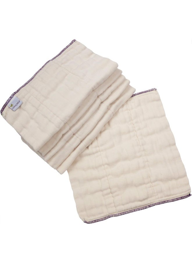OsoCozy Organic Cotton Prefold Cloth Diapers Better Fit Small 4x8x4 Layering (6pk) - Super-soft, Thick, Absorbent, Durable and Ecologically Friendlier. Unbleached Natural Color, Fits 6-14 lbs - Image 2