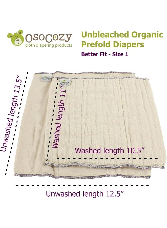 OsoCozy Organic Cotton Prefold Cloth Diapers Better Fit Small 4x8x4 Layering (6pk) - Super-soft, Thick, Absorbent, Durable and Ecologically Friendlier. Unbleached Natural Color, Fits 6-14 lbs - Image 5