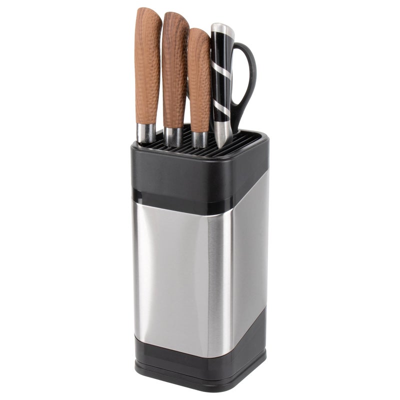 RedCall Kitchen Knife HolderStainless Steel Universal Knife Block for Kitchen CounterSpaceSaving Knife Storage Organizer CountertopKnife Block Holder without Knives Black