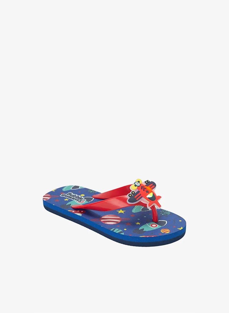 Bata Printed T-Strap Slippers