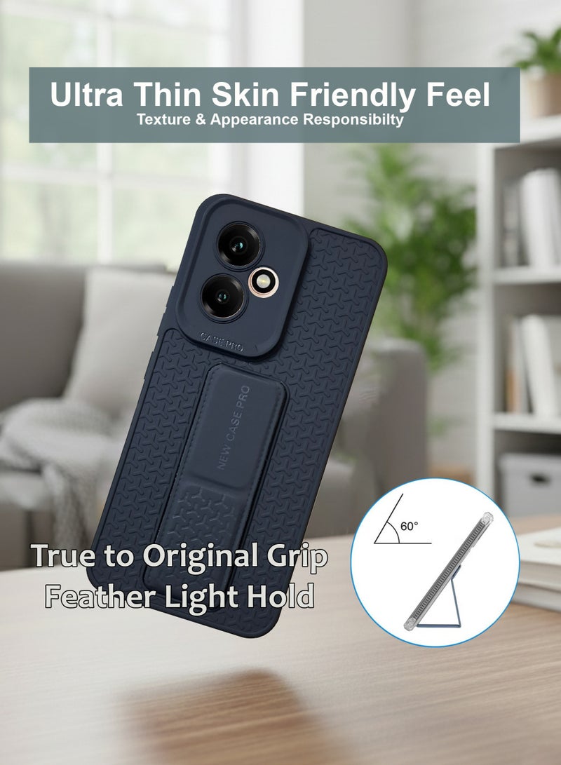 Honor 400 Hand Grip Case Cover - Magnetic Hand Grip Holder & Kickstand Case For Honor 400 - Strong Grip for Magnetic Car Holder, Stylish Silicone Case & Functional, Ultimate Convenience & Hands-Free Viewing - Black - Image 2