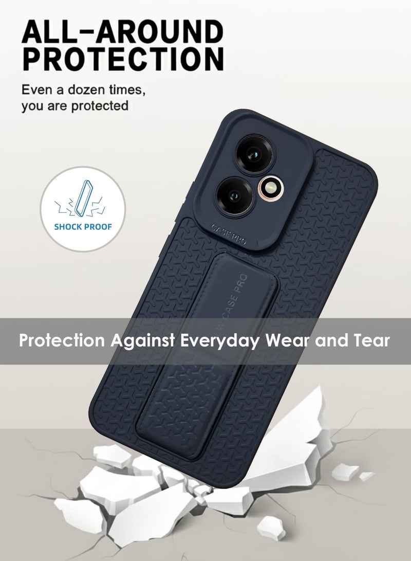 Honor 400 Hand Grip Case Cover - Magnetic Hand Grip Holder & Kickstand Case For Honor 400 - Strong Grip for Magnetic Car Holder, Stylish Silicone Case & Functional, Ultimate Convenience & Hands-Free Viewing - Black - Image 3