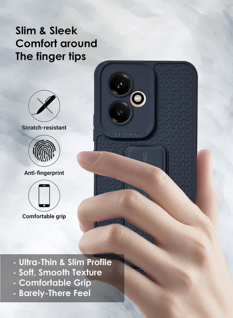 Honor 400 Hand Grip Case Cover - Magnetic Hand Grip Holder & Kickstand Case For Honor 400 - Strong Grip for Magnetic Car Holder, Stylish Silicone Case & Functional, Ultimate Convenience & Hands-Free Viewing - Black - Image 5