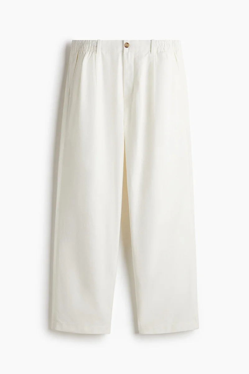 H&M  Relaxed Fit Tailored linen-blend trousers for Men | Best Price UAE