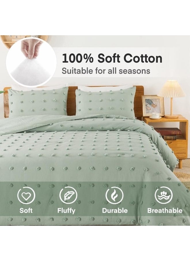 Generic Paxrac Tufted Sage Green Full Comforter Set (80x90 inches), 3 Pieces  - Image 3