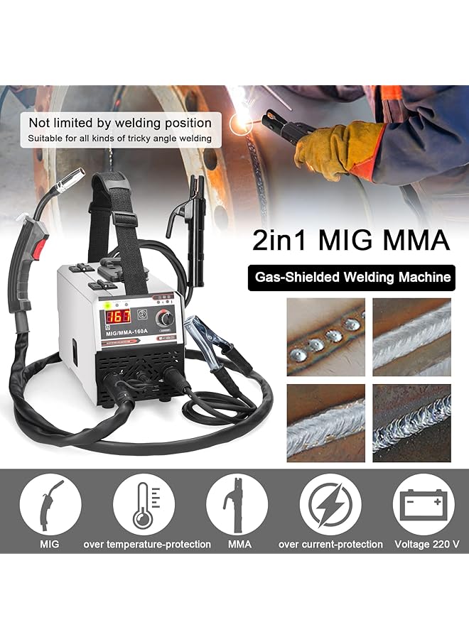 erorex 2In1 Mig Mma Welders Carbon Dioxide Gases Shielded And Manual Welding Multipurpose Igbt Direct Current Inverter Welders Built In Wire Feeding Mechanism - Image 3
