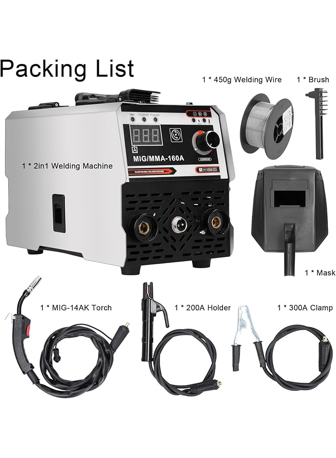 erorex 2In1 Mig Mma Welders Carbon Dioxide Gases Shielded And Manual Welding Multipurpose Igbt Direct Current Inverter Welders Built In Wire Feeding Mechanism - Image 4