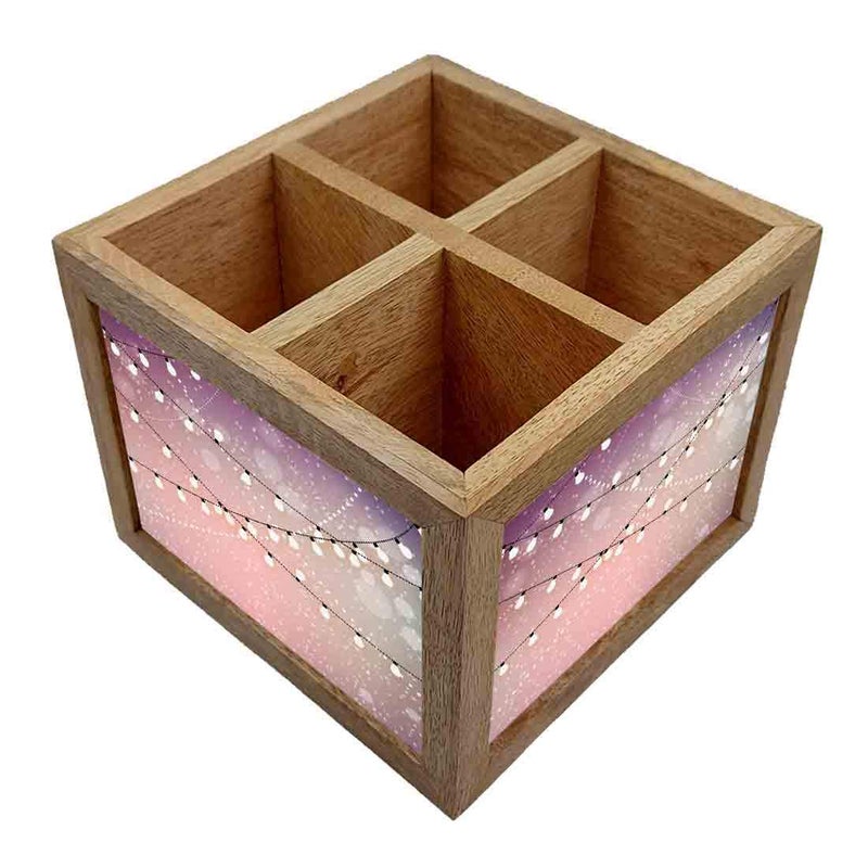 Nutcase Wooden Cutlery Stand Holder Silverware Caddy Spoons Forks Knives Organizer for Dining Table Kitchen Made in IndiaSpoons NOT Included Lightning - Image 2