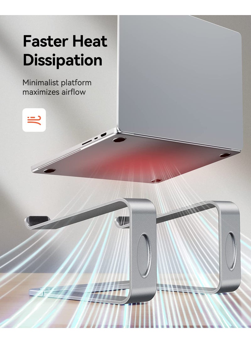 LORYERGO LORYERGO Laptop Stand for Desk, Laptop Riser Computer Stand for Laptop, Ergonomic Laptop Stand Desk Holder Elevator Compatible with Most 10 to 15.6 Inches Laptops, Silver  - Image 5