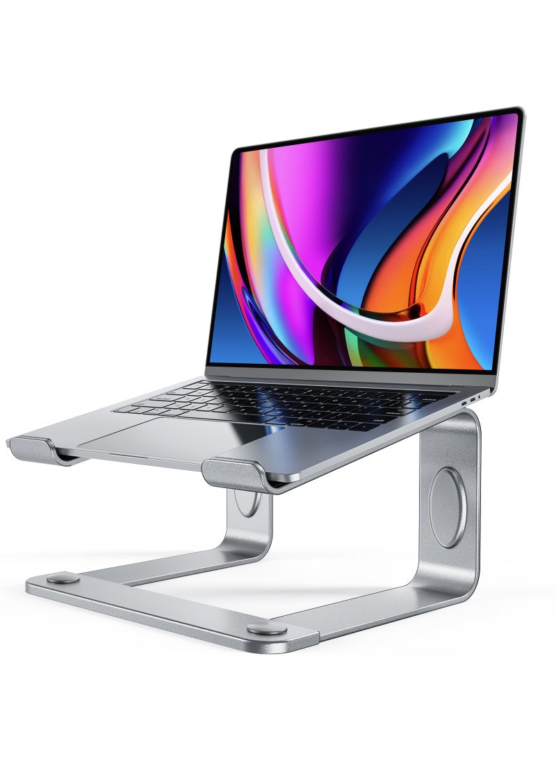 LORYERGO LORYERGO Laptop Stand for Desk, Laptop Riser Computer Stand for Laptop, Ergonomic Laptop Stand Desk Holder Elevator Compatible with Most 10 to 15.6 Inches Laptops, Silver  - Image 1
