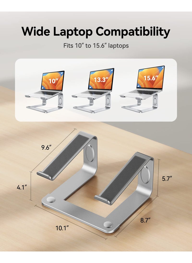 LORYERGO LORYERGO Laptop Stand for Desk, Laptop Riser Computer Stand for Laptop, Ergonomic Laptop Stand Desk Holder Elevator Compatible with Most 10 to 15.6 Inches Laptops, Silver  - Image 3