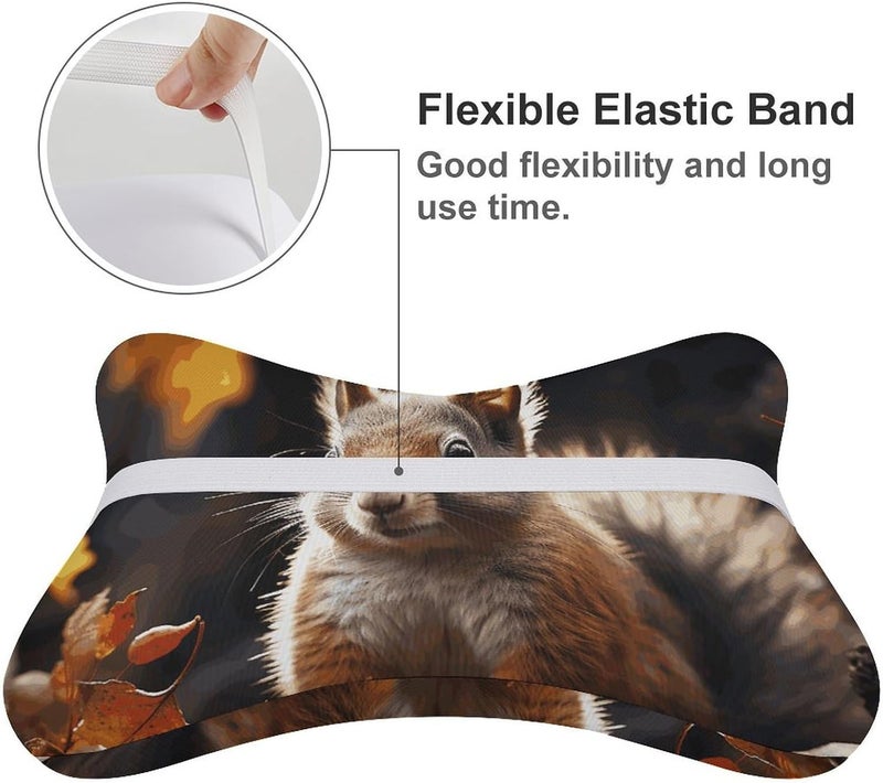 Squirrel in The Woods Car Neck Pillow Set of 2 Ultra Comfortable Car Headrest Pillow for Driving Soft Car Neck Support Pillow, Memory Foam and Breathable Removable Cover - Image 3