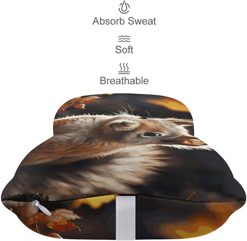 Squirrel in The Woods Car Neck Pillow Set of 2 Ultra Comfortable Car Headrest Pillow for Driving Soft Car Neck Support Pillow, Memory Foam and Breathable Removable Cover - Image 4