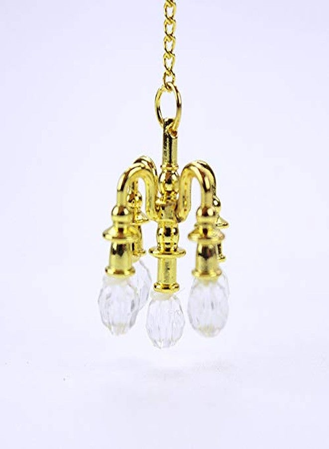 SXFSE Dollhouse Decoration Accessories, 1:12 Dollhouse Miniature Scene Model Chandelier (Gold, 55 x 20 mm) - Image 2