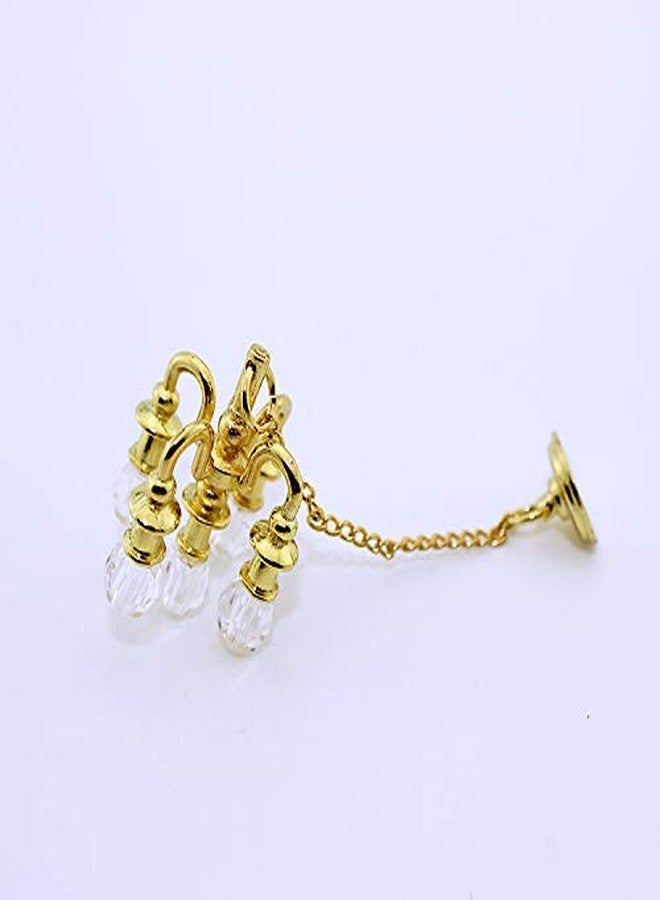 SXFSE Dollhouse Decoration Accessories, 1:12 Dollhouse Miniature Scene Model Chandelier (Gold, 55 x 20 mm) - Image 3
