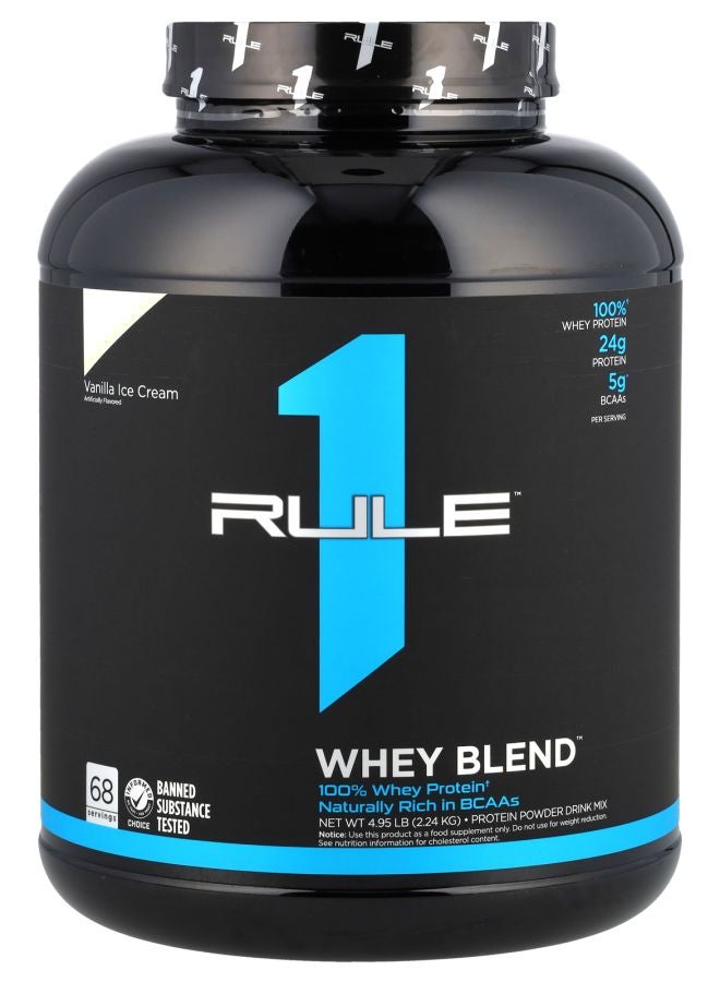 Rule One Proteins مسحوق بروتين مصل اللبن بنكهة آيس كريم الفانيليا 4.95 رطل (2.24 كجم) - Image 1