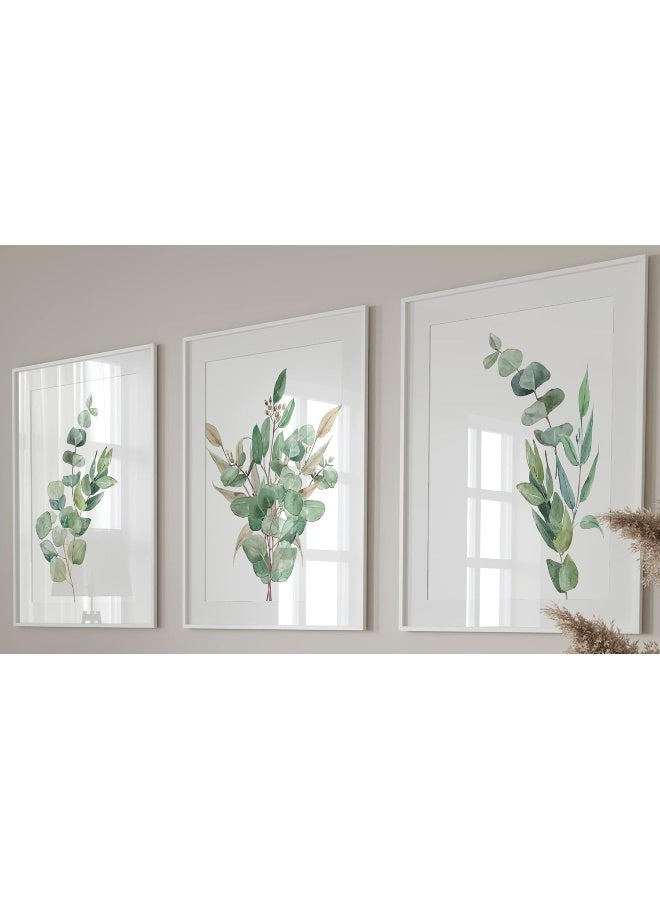 Eviepops Prints Eucalyptus Botanical Wall Art Set of 3 Unframed Abstract Tropical Plant Decor - Image 1