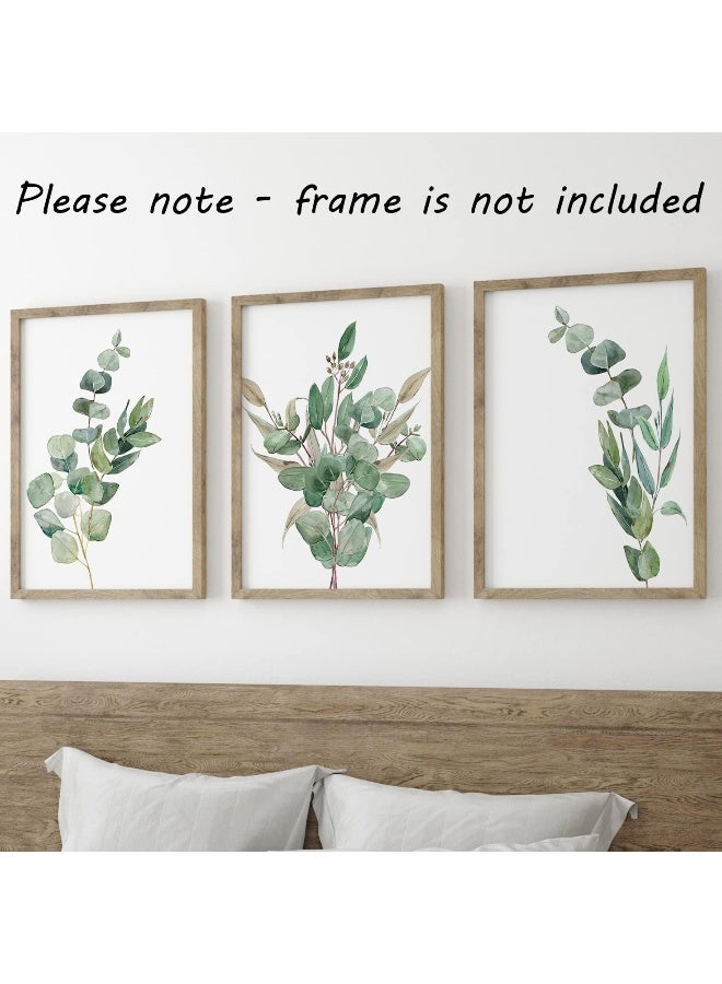Eviepops Prints Eucalyptus Botanical Wall Art Set of 3 Unframed Abstract Tropical Plant Decor - Image 3