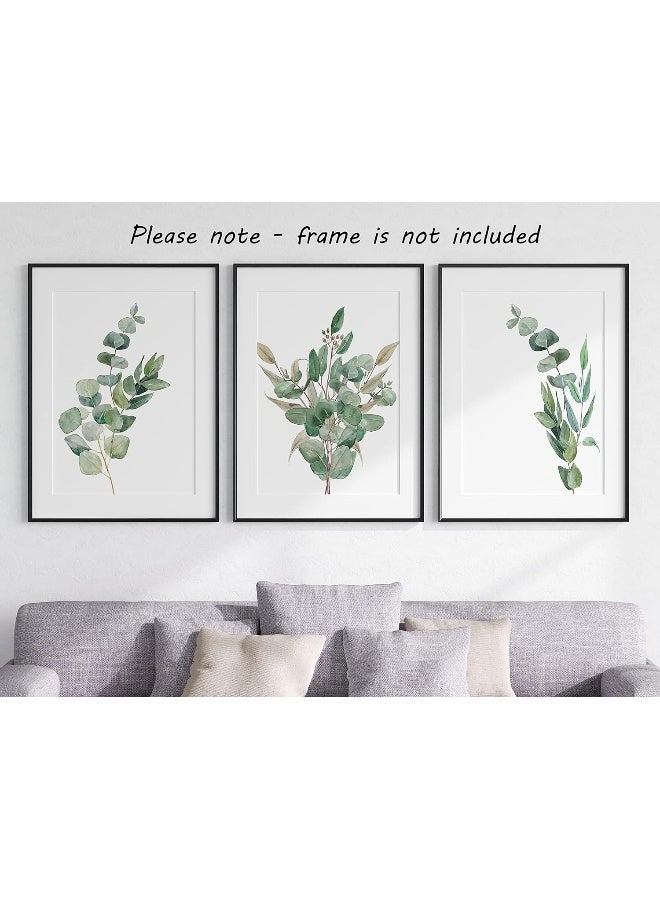 Eviepops Prints Eucalyptus Botanical Wall Art Set of 3 Unframed Abstract Tropical Plant Decor - Image 5