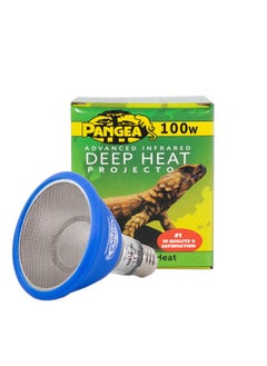 Pangea Deep Heat Projector for Reptiles with Carbon Fiber Filament, Deep Warming Infrared A and B Bulb for Basking Reptiles, Designed for Ceramic Sockets (100 Watt)