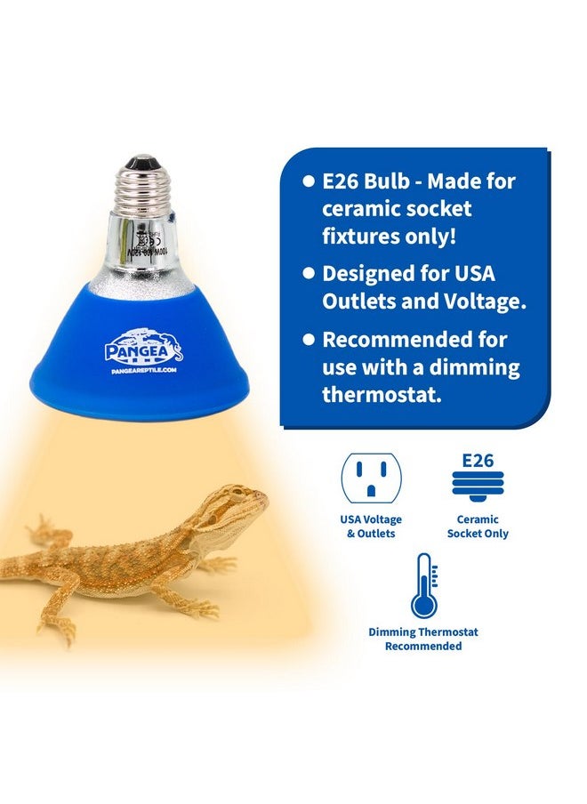 Pangea - Pangea Deep Heat Projector for Reptiles with Carbon Fiber Filament, Deep Warming Infrared A and B Bulb for Basking Reptiles, Designed for Ceramic Sockets (100 Watt) - Image 1