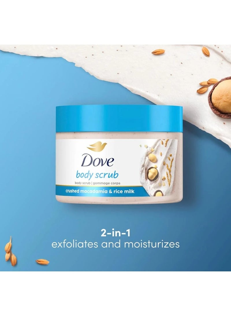 دوف مقشر الجسم من دوف بمسحوق المكاديميا وحليب الأرز 298 جم - Image 2