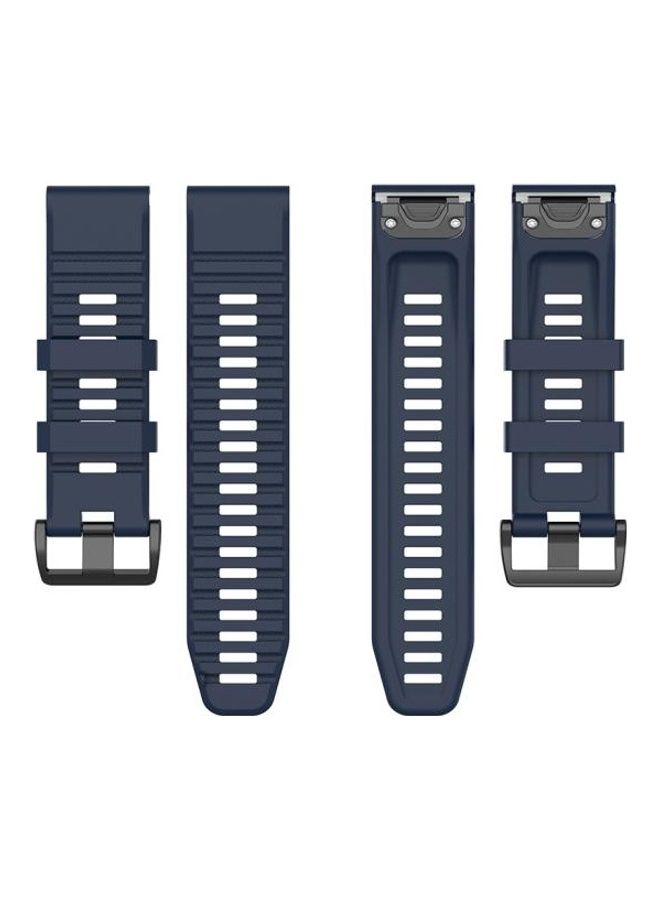 NIBEMINENT Quick Release Official Texture Watchband Wrist Strap with Plastic Button For Garmin Fenix 6X- 26mm Midnight Blue - Image 5