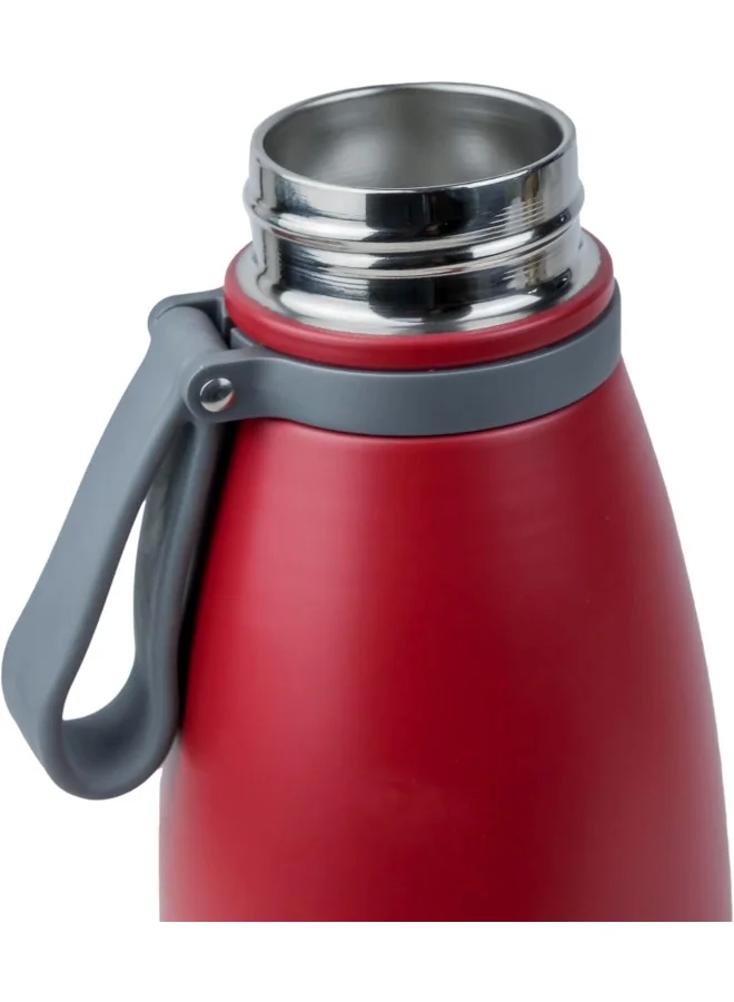 Nessan Elsa 1103Ml Stainless Steel Vacuum Bottle - Double Wall Insulation For Hot And Cold Beverages - Comfortable To Hold - Easy To Carry - Indoor And Outdoor Use - Red
