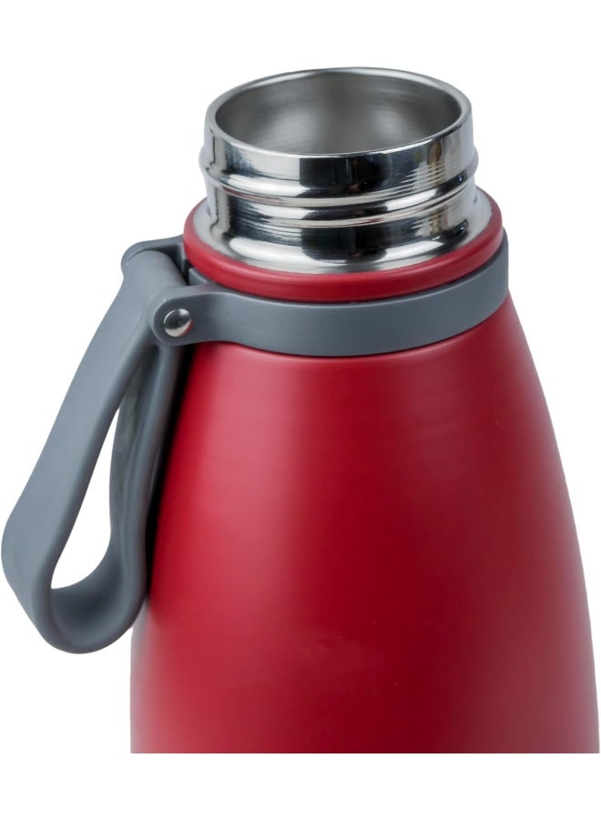Nessan Elsa 1103Ml Stainless Steel Vacuum Bottle - Double Wall Insulation For Hot And Cold Beverages - Comfortable To Hold - Easy To Carry - Indoor And Outdoor Use - Red - Image 1