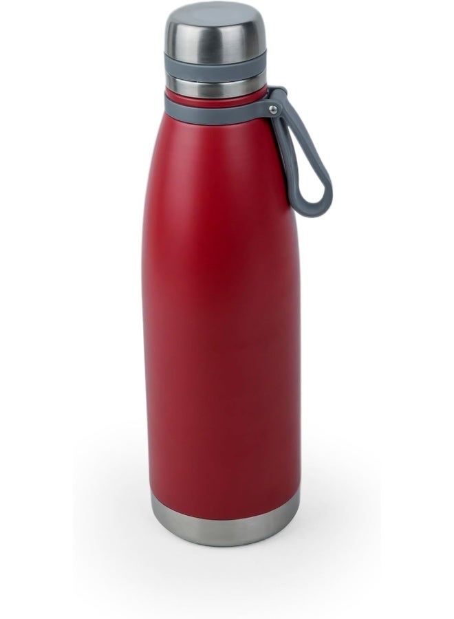 Nessan Elsa 1103Ml Stainless Steel Vacuum Bottle - Double Wall Insulation For Hot And Cold Beverages - Comfortable To Hold - Easy To Carry - Indoor And Outdoor Use - Red - Image 3
