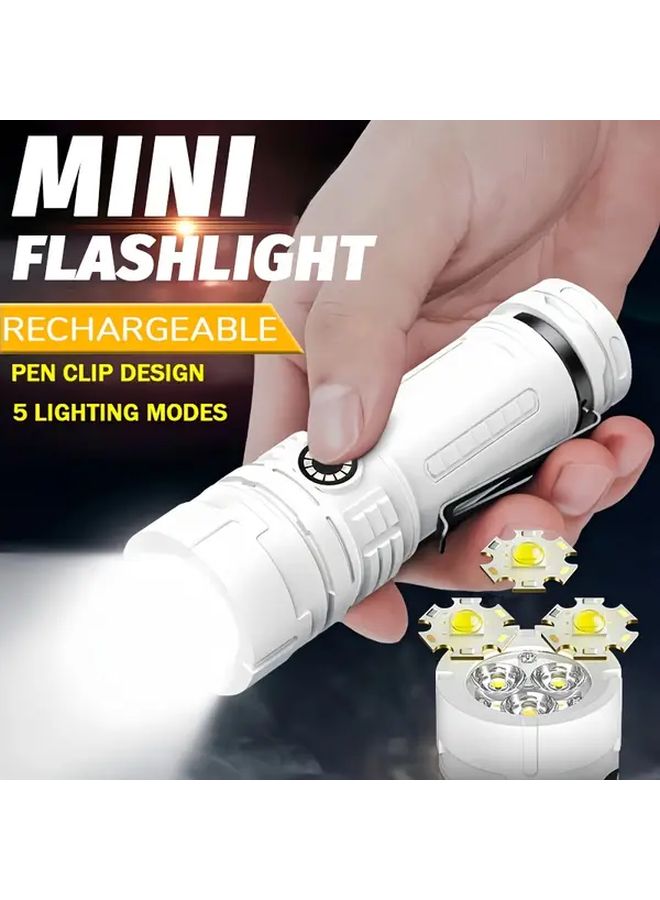 3LED USB Rechargeable Flashlight 5 Modes Hands Free Work Light Portable Emergency Torch - Image 3