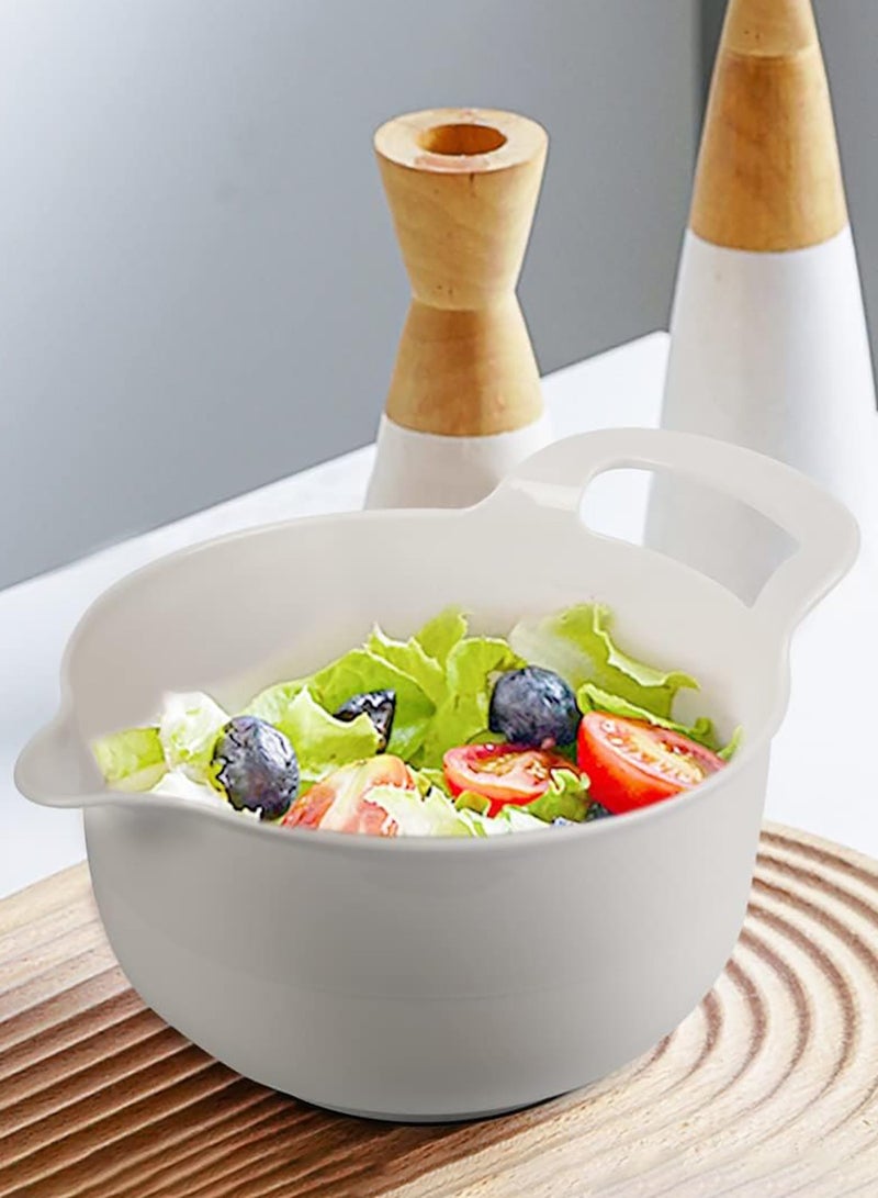 NUACOS Nesting Plastic Mixing Bowl Set, 4 Piece Mixing Bowl Set with Pour Spouts for Prepping, Mixing, Baking, Cooking - Image 2