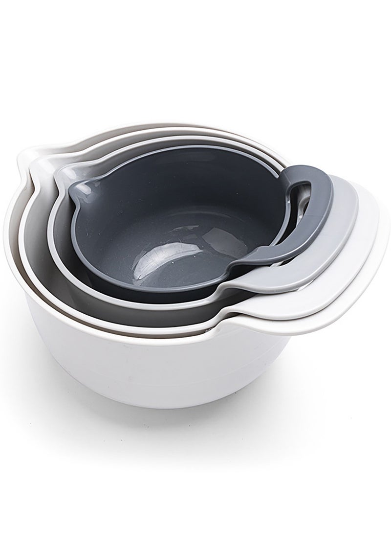 NUACOS Nesting Plastic Mixing Bowl Set, 4 Piece Mixing Bowl Set with Pour Spouts for Prepping, Mixing, Baking, Cooking - Image 1