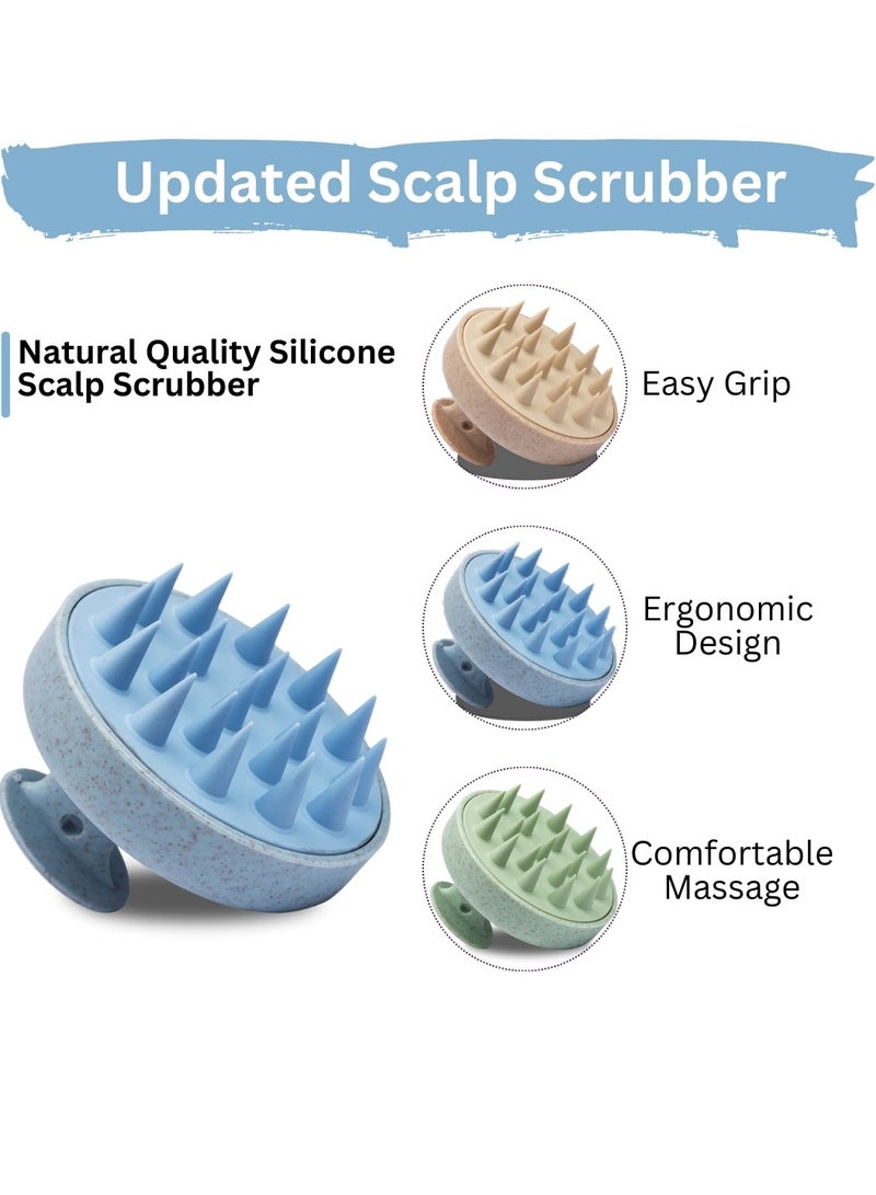 MiMi & BeiBei Hair Massager Shampoo Brush Hair Scalp Massager Brush with Soft Bristles Scalp Scrubber Dandruff Brush for Scalp Care and Hair Growth Shower Hair Scalp Scrubber Comb Soft Silicone Comb - Image 3