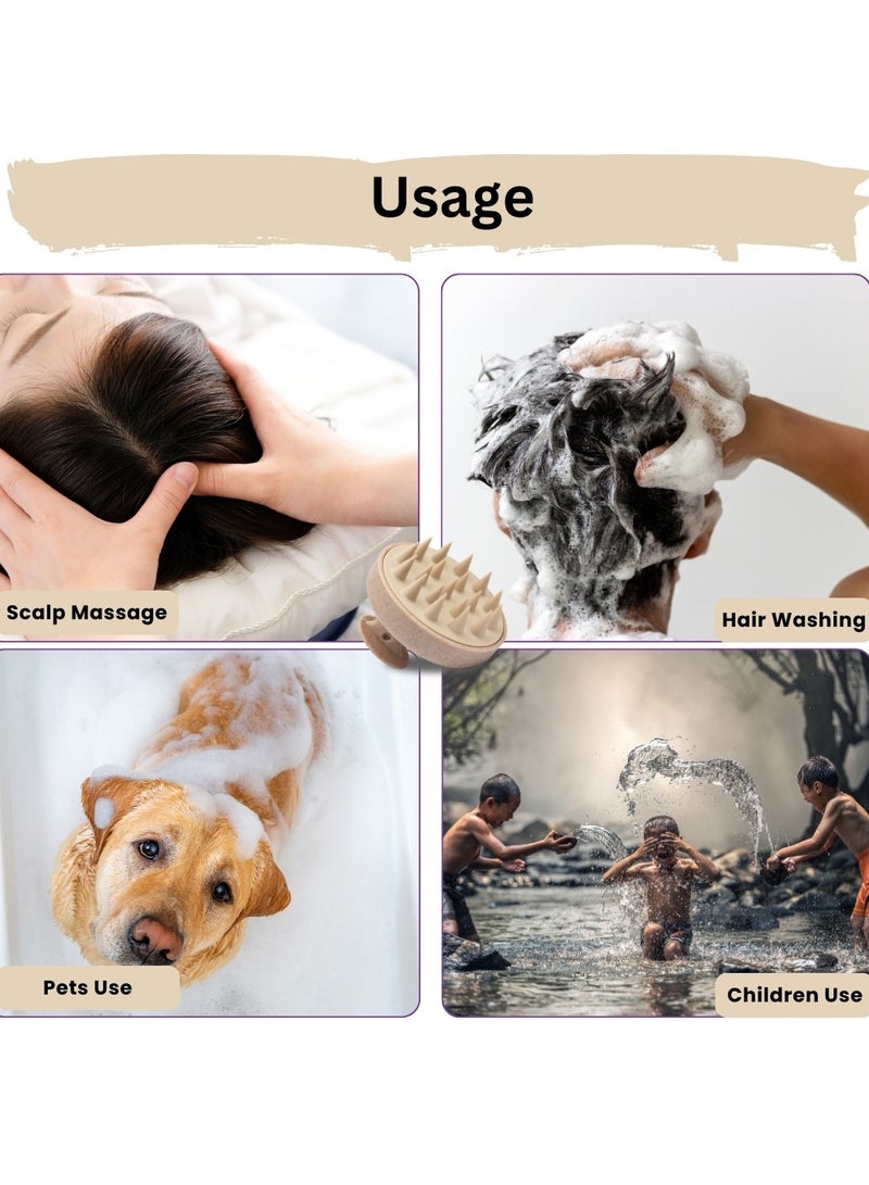 MiMi & BeiBei Hair Massager Shampoo Brush Hair Scalp Massager Brush with Soft Bristles Scalp Scrubber Dandruff Brush for Scalp Care and Hair Growth Shower Hair Scalp Scrubber Comb Soft Silicone Comb - Image 2