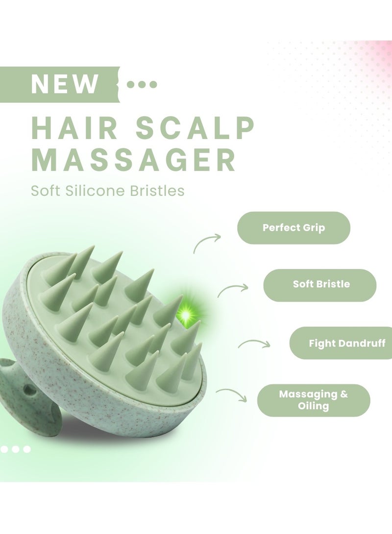 MiMi & BeiBei Hair Massager Shampoo Brush Hair Scalp Massager Brush with Soft Bristles Scalp Scrubber Dandruff Brush for Scalp Care and Hair Growth Shower Hair Scalp Scrubber Comb Soft Silicone Comb - Image 4