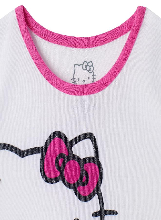 Hello Kitty Hello Kitty Girl's Pyjamas Sleep Shirt Sets 4 Piece Sleepwear Pants, Pink, 3  - Image 1