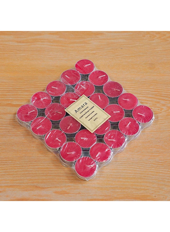 Amara T Light Candles Set of 50 scented Candles White T Light Candles for Restaurant Decorations Cherry Blossom - Image 3