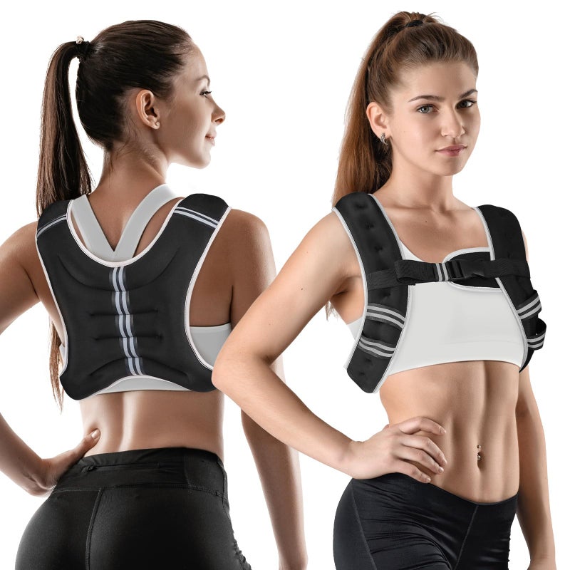 WIN4ALL Weighted Vest Men Women, 6lb/8lb/12lb/16lb/20lb Weighted Vest, Adjustable Women Weight Vest for Walking, Strength Training, Running, Fitness, Muscle Building, 12Lbs, Black - Image 1