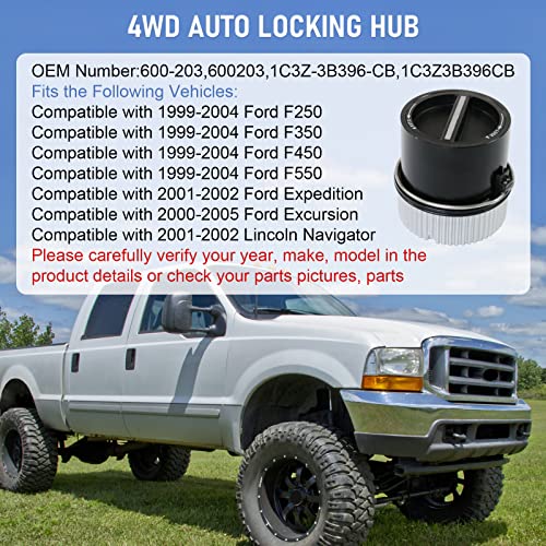 DICMIC محور قفل تلقائي 4WD لسيارات فورد F250 F350 F450 F550 من 1999-2004، فورد إكسبيديشن من 2001-2002، فورد إكسبلورر من 2000-2005، لينكولن نافيجيتور من 2001-2002 استبدال# 600-203، 1C3Z-3B396-CB - Image 3