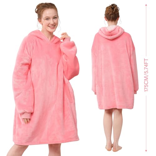 LetsFunny Blanket Hoodie,Oversized Wearable Sherpa Fleece Blanket Sweatshirt,Super Soft Warm Cozy with Giant Pocket,Gifts for Women Men Adults Teenagers Kids, One Size Fits All - Image 2