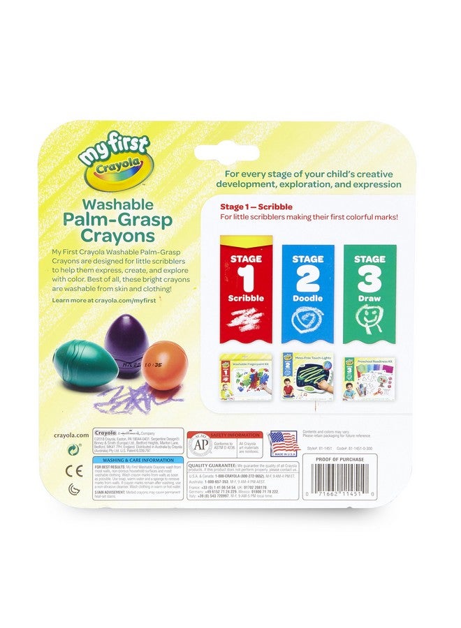Crayola; My First Crayola; Palm-Grip Crayons; Art Tools; 6 Count; Designed for Toddlers - Image 3