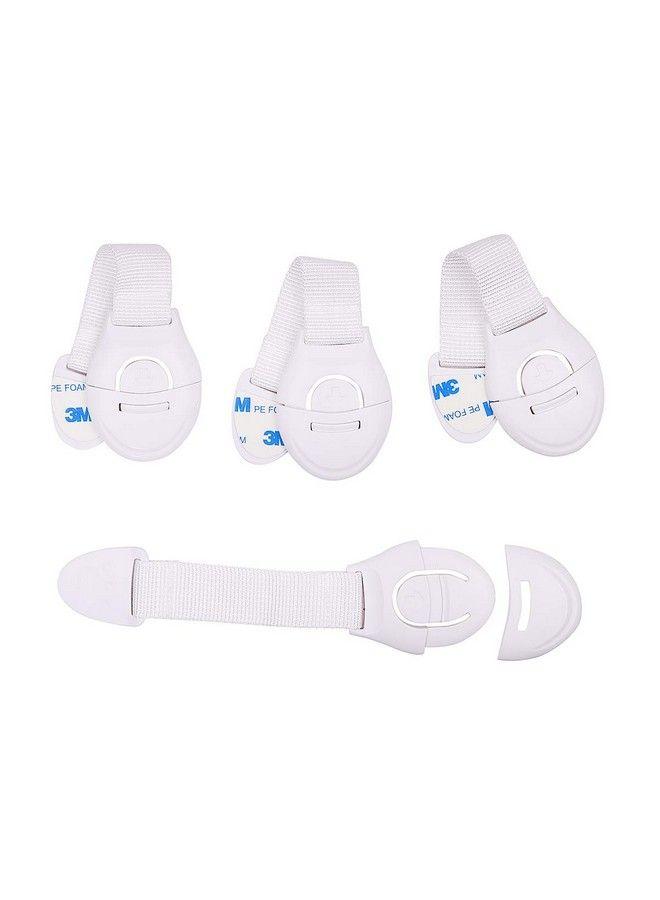 KitschKitsch 4Pcs Baby Infant Child Proofing Safety Locks Latches Door Cupboard Cabinet Fridge Drawer Locks (White) - Image 2
