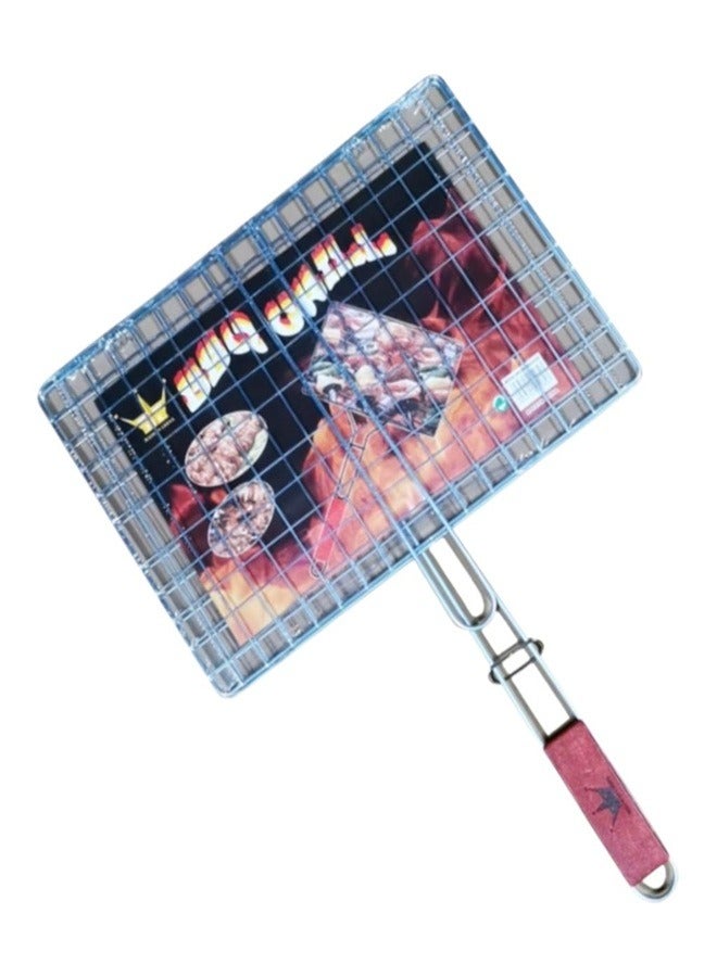 Grill holder with wooden handle
