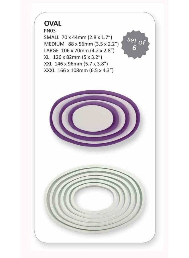 PME Oval Cutters, for Cake Decorating, Set of 6 - Image 4